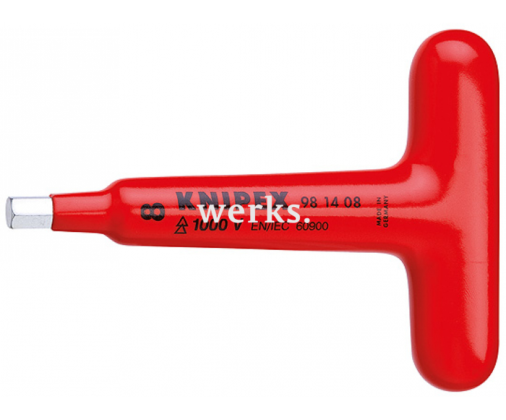 Отвертка VDE для винтов с профилем "внутренний шестигранник" с Т-образной ручкой Knipex KN-981405