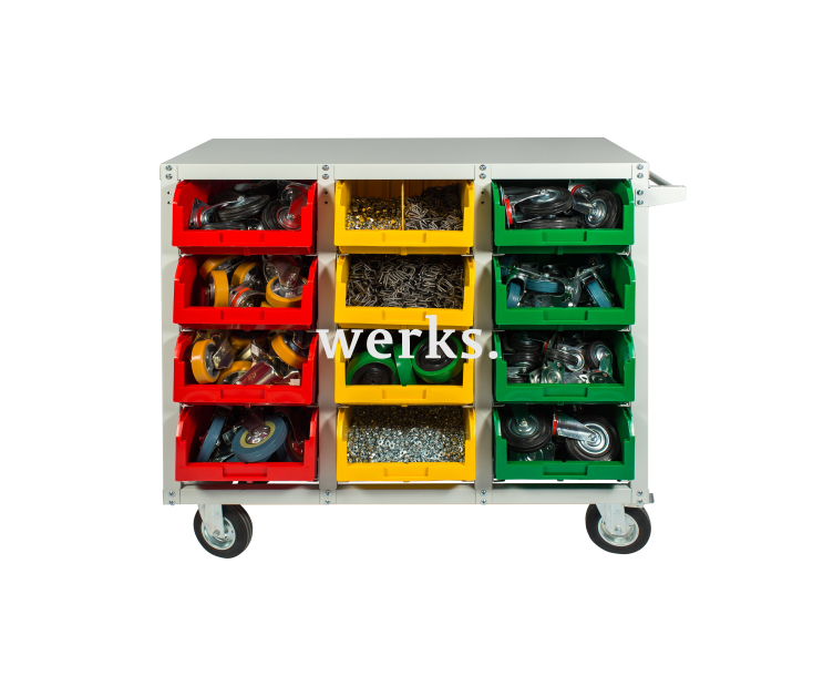 Универсальный Стелла-техник Стеллаж-V-4-12 с направляющими под V-4, 12 ячеек, без ручки, серия К