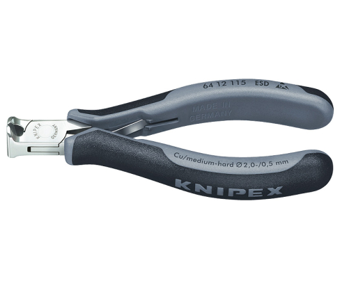 Кусачки торцевые для электроники антистатические Knipex KN-6412115ESD