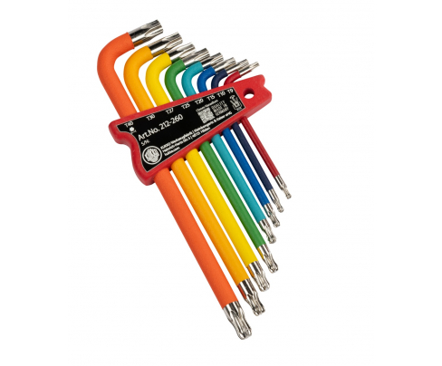 Г-образная отвёртка TX,  с шариковой головкой и цветовой кодировкой KUKKO 212BT310