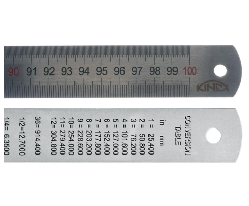 Линейка из стали Kinex 1022-02-100 цветная шкала 1000 мм
