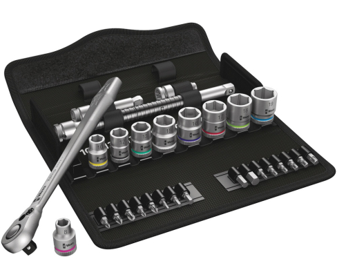 8100 SB 8 Zyklop Metal - набор с трещоткой, переключение реверса, привод 3/8 Wera WE-004048