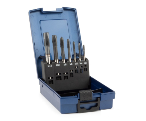 Набор машинных метчиков B HSSE-AlCro DIN371/376 M3-M10/M12 Silver 7 предметов GSR BRB09100030