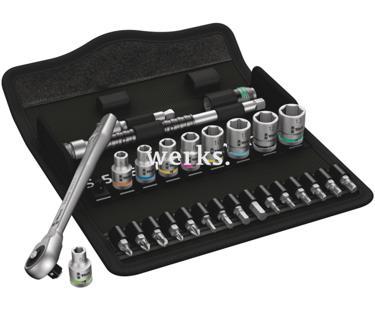 8100 SA 7 Zyklop Metal- набор с трещоткой, сдвижной квадрат, привод 1/4 Wera WE-004017