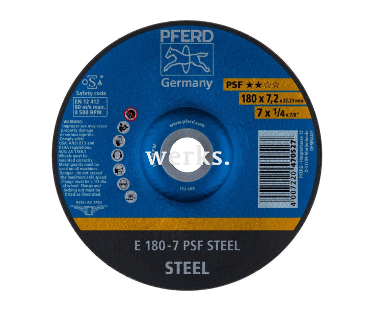Круг шлифовальный Pferd E 180 - 7 PSF STEEL