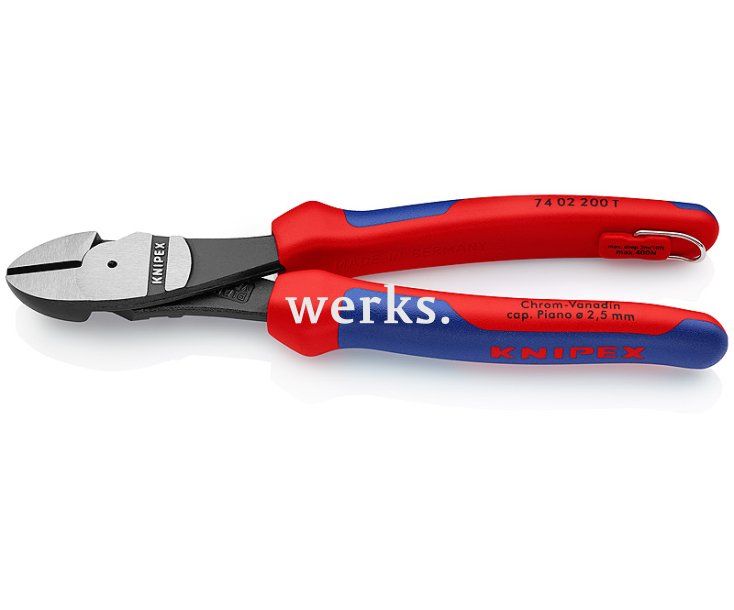Кусачки боковые особой мощности со страховочным креплением Knipex KN-7402200T