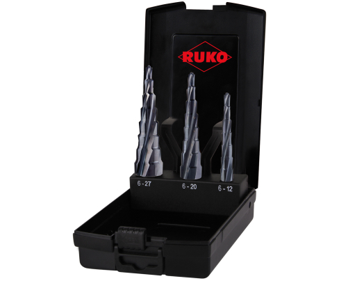 Набор ступенчатых сверл Ruko ULTIMATECUT HSS 6 - 27 мм 101087PRO 3 шт.