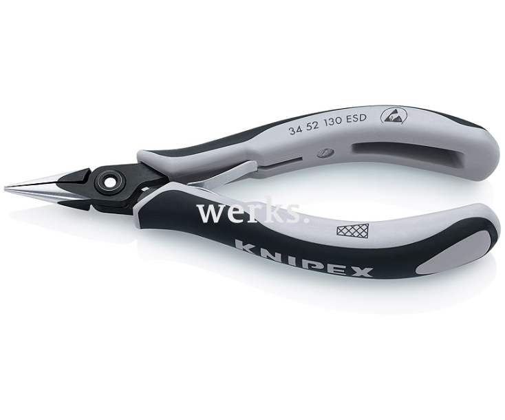 Прецизионные плоскогубцы захватные для электроники антистатические Knipex KN-3452130ESD
