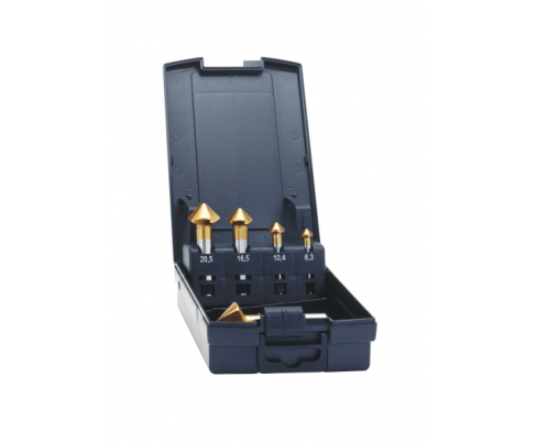 Набор зенкеров конических 90° TiN DIN 335 C Exact GQ-05568 3 режущих кромки 5 штук