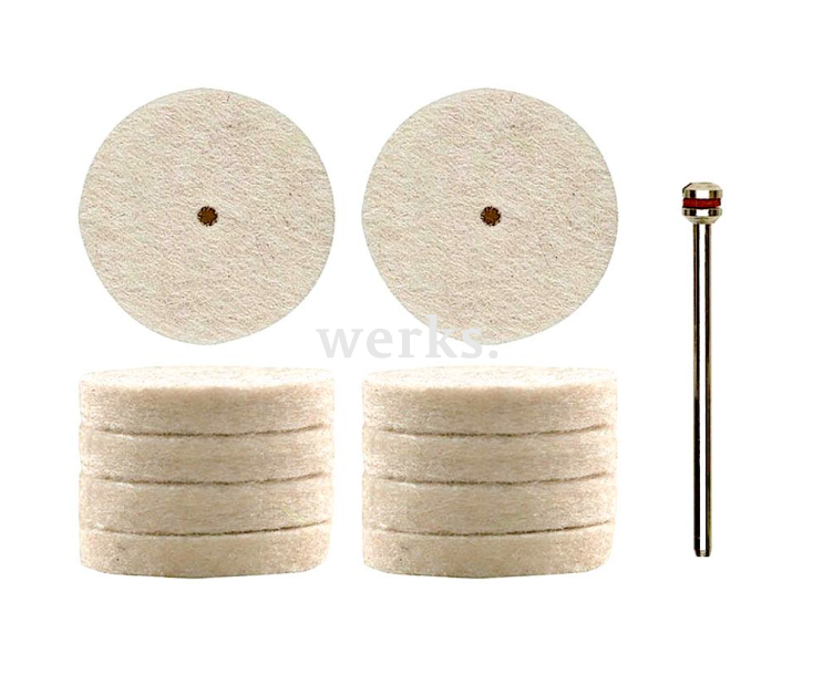 Насадки полировальные войлочные (диск Ø 22 мм) Proxxon 28798 10 шт.