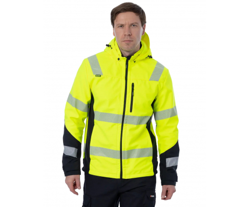 Сигнальная куртка софтшелл Brodeks KS227 желтый/черный (M)