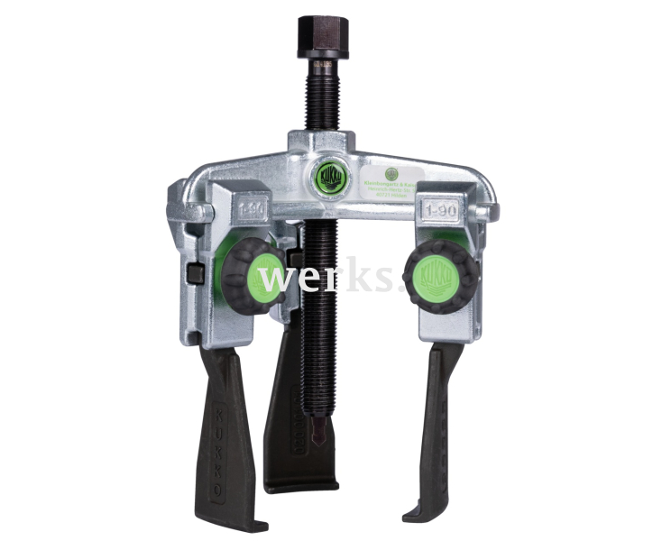 Универсальный трехзахватный съемник с узкими, быстрорегулируемыми захватами, диапазон зажима до 375 мм, глубина зажима 200 мм KUKKO 30-30xS