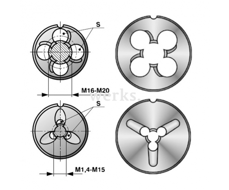 Плашка машинная М3х0,35 HSS 6g 16х5мм Bucovice Tools 247031