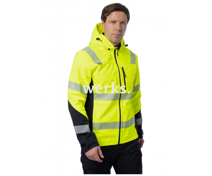 Сигнальная куртка софтшелл Brodeks KS227 желтый/черный (L)