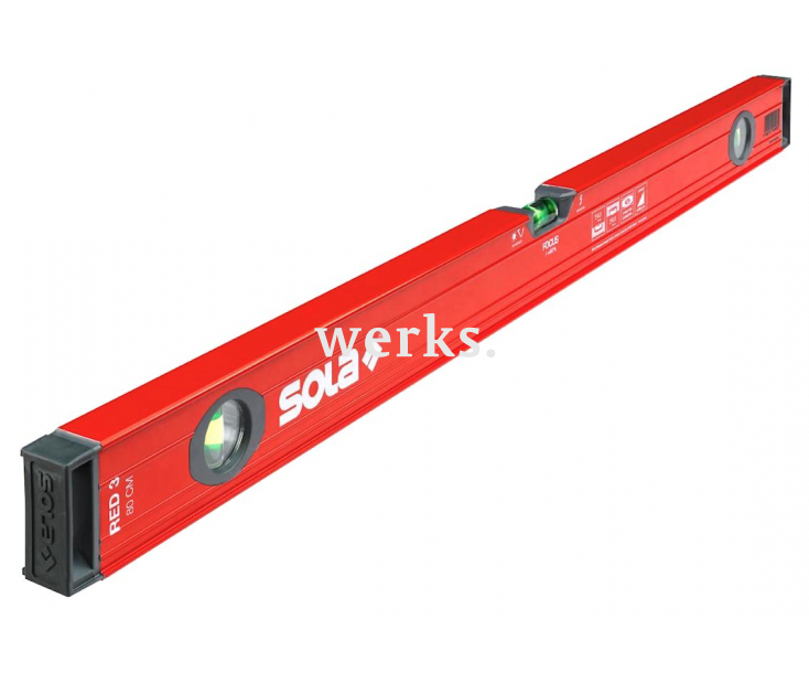 Уровень алюминиевый Red 3 100 Sola 01215301 100 см