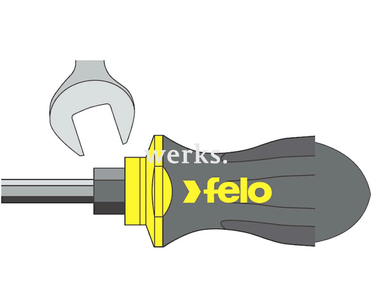 Отвертка крестовая Phillips Felo Ergonic серия 452 PH1x80 45210240 с шестигранным жалом под ключ