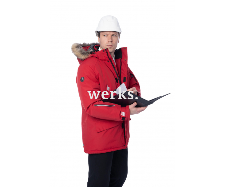 Зимняя куртка-парка Brodeks KW 204 красный с опушкой (XXXL)