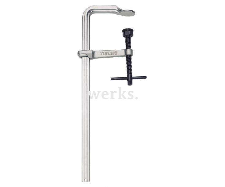 Тяжёлая цельнометаллическая слесарная струбцина VIRIDIS, с  Т-образной рукояткой KUKKO 475K0250-120