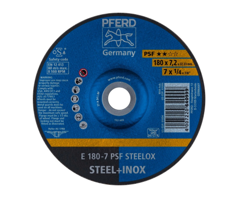 Круг шлифовальный Pferd E 180 - 7 PSF STEELOX