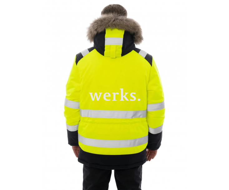 Зимняя сигнальная куртка-парка Brodeks KW217 желтый/черный (S)