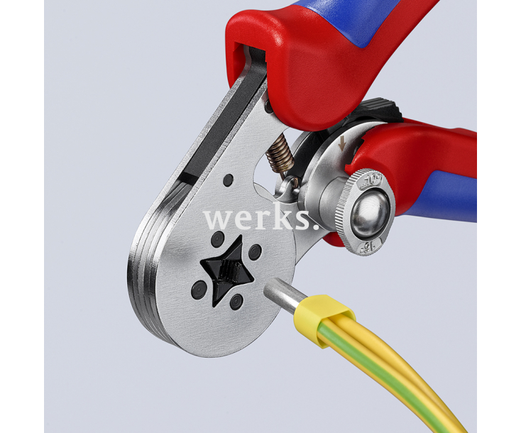 Самонастраивающийся инструмент для опрессовки контактных гильз 0,08 - 10 + 16 мм² с боковой установкой Knipex KN-975504