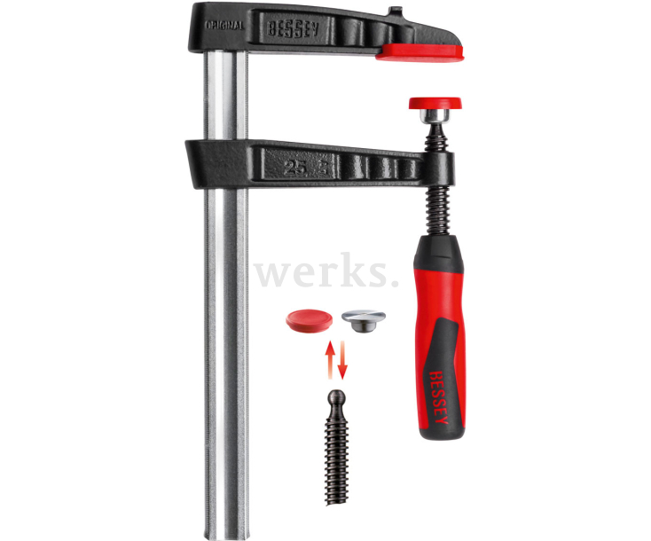 Струбцина TG Bessey из ковкого чугуна с двухкомпонентной рукояткой из пластика BE-TG30-2K