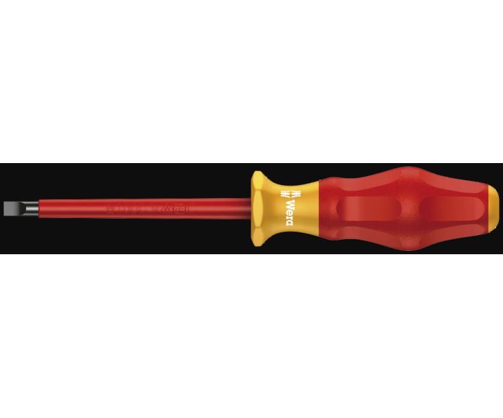 Изолированная шлицевая отвертка Kraftform Comfort Wera 354 SW VDE, 0.4x2.5x80 мм, WE-023130s