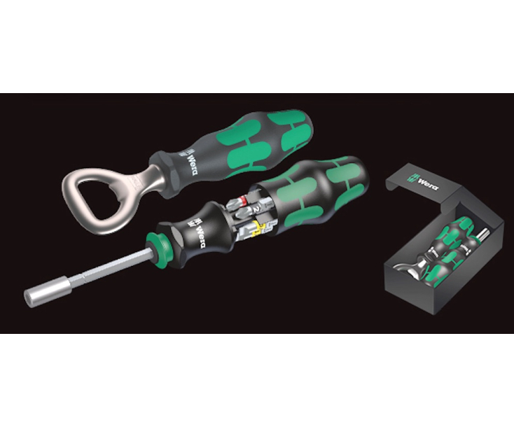 Kraftform Kompakt 28 Набор насадок (SL, PH, PZ) с открывалкой, Wera WE-136504