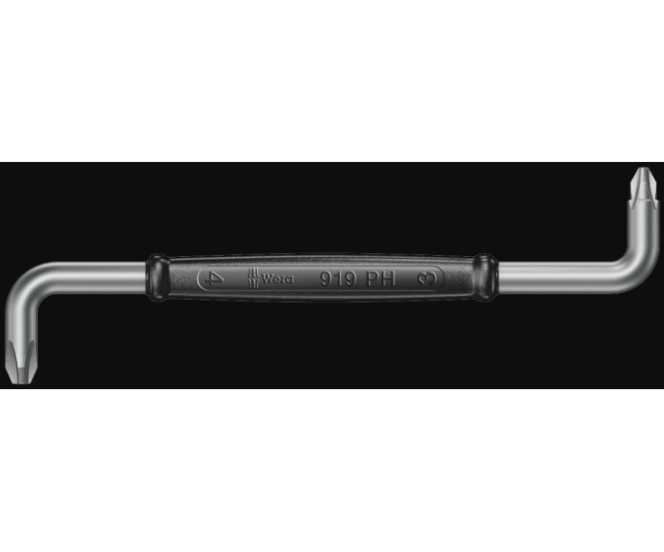 Изогнутая отвертка PH3+4 Wera 919 PH WE-017210