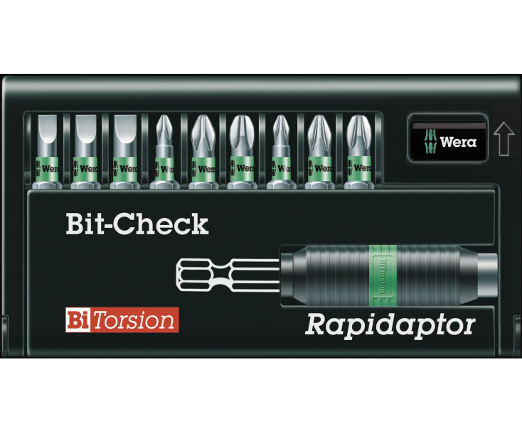 Набор насадок SL PH, PZ 8700-9 PH/BTZ Bit-Check BiTorsion Wera WE-135957 10 пр.