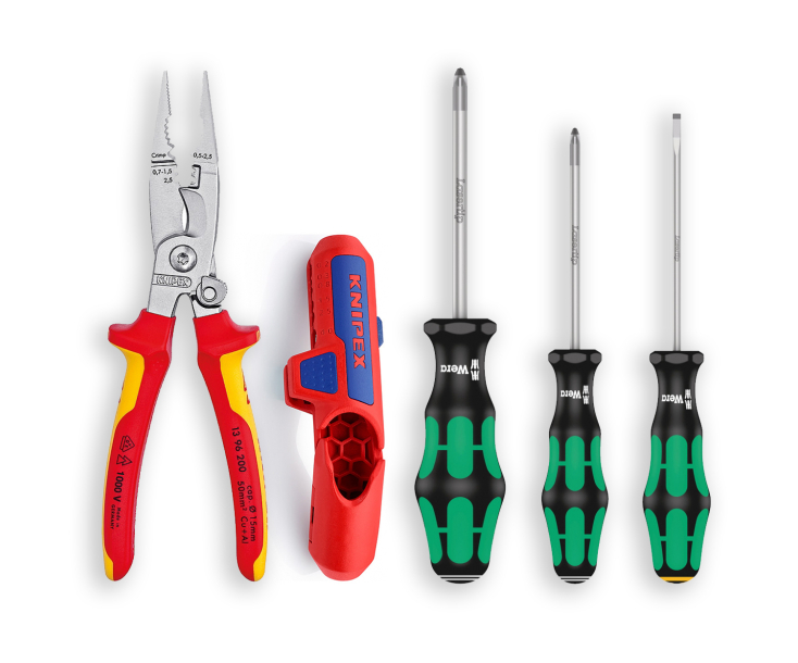 Профессиональный набор инструмента Brotools ElectroSet Knipex Wera BT-002 для электромонтажа