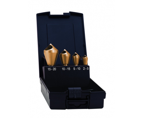 Набор зенкеров полых конических 90° TiN DIN 335 C Exact GQ-05440 4 штуки