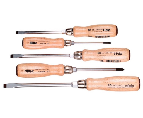 Набор ударных отверток с деревянной рукояткой Felo SL PH 5 предметов 33595198