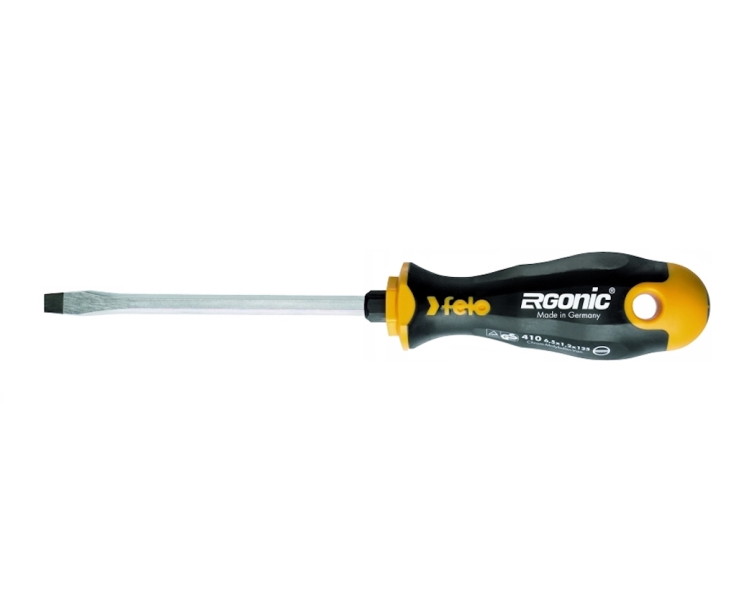 Отвертка Felo Ergonic серия 400 8,0 x 150 шлицевая 41008540 с шестигранным жалом под ключ