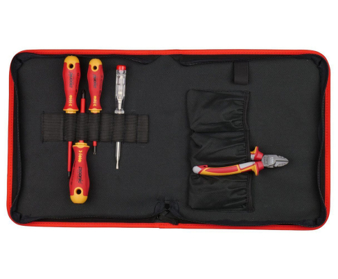 Набор отверток Felo Ergonic SL PH PZ/SL VDE с бокорезами и индикатором в сумке 5 предметов 41390504