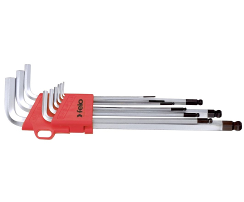 Набор хромированных штифтовых ключей HEX со сферической головкой Felo 9 предметов 36500901