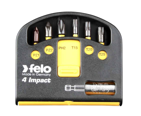 Набор Felo Impact с держателем и ударными битами PH PZ TORX 7 предметов 02060146