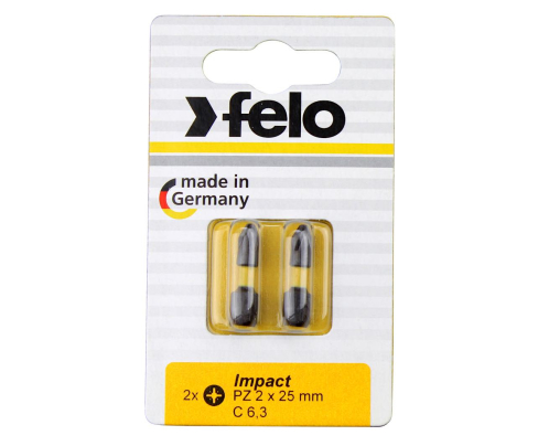 Набор ударных бит Felo крестовых Pozidriv Impact РZ2х25 мм 2 шт. 02102241
