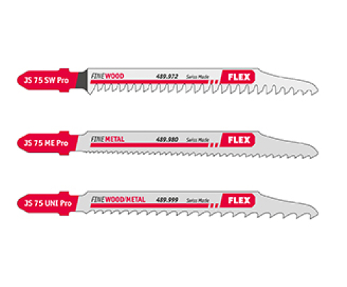 Набор пилок для лобзика по дереву, металлу и для демонтажа 75 мм Flex JS 75 Pro Set VE 3 490008 3 шт.