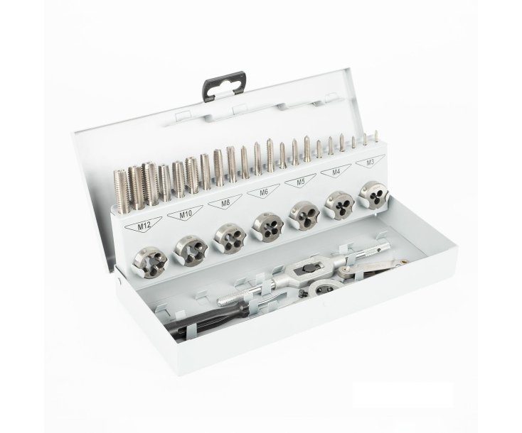 Набор ручных метчиков и плашек DIN 352/ 25х9 M3-M12 HSSG 32 предмета GSR 00708070