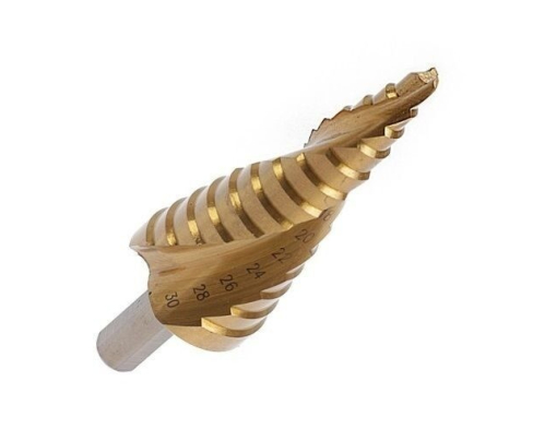 Ступенчатое сверло HSSG 4-20 mm, винтовое Werks W.8032040