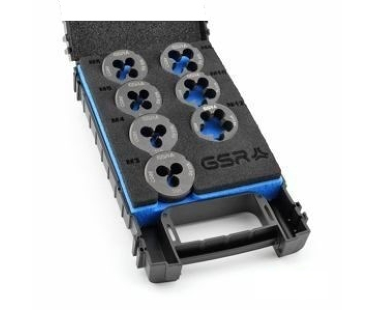 Набор плашек 25x9 M3-M12 HSS-VAP Silver 7 предметов GSR B09120010