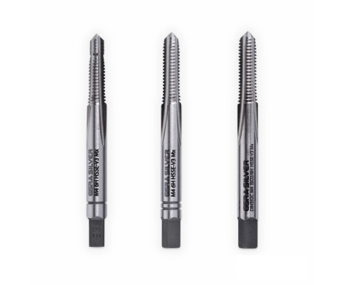 Метчики ручные HSSE-V3 DIN 352 6H М 4 набор (3 шт) для титановых сплавов GSR B09407150