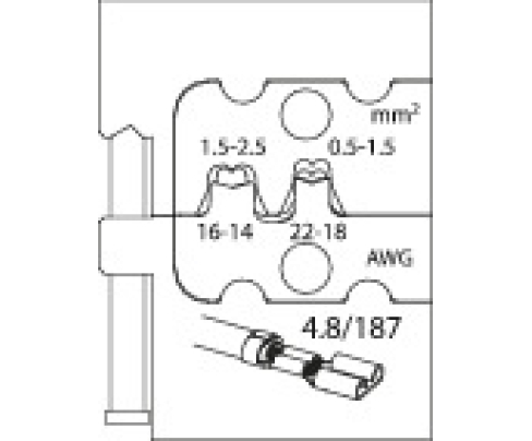 Модуль сменный для вилок с плоскими штырьками 4,8 Gedore 1830643