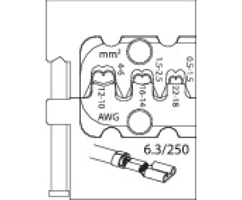 Модуль сменный для вилок с плоскими штырьками 6,3 Gedore 1830651