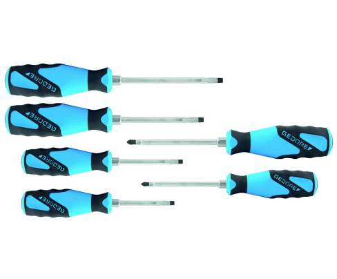 Набор отверток с ударным наконечником с трехкомпонентной рукояткой 6 предметов Gedore 1878743