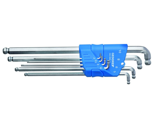 Набор удлиненных 6-гранников с шариковым окончанием с обеих сторон 8 предметов 2-10мм Gedore 2797186