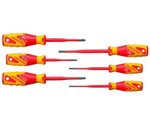 Набор VDE отверток с тонким стержнем 6 предмета Gedore 2928701