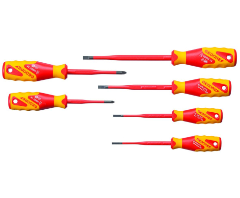Набор VDE отверток с тонким стержнем 6 предмета Gedore 2928728