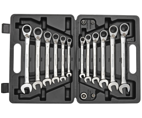 Гребень.трещотка пролет.набор рев. 8-19мм 16шт. Gedore 3300060